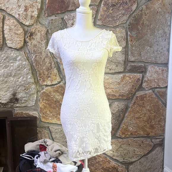 Vintage Hollister White Lace Dress - Picture 1 of 3